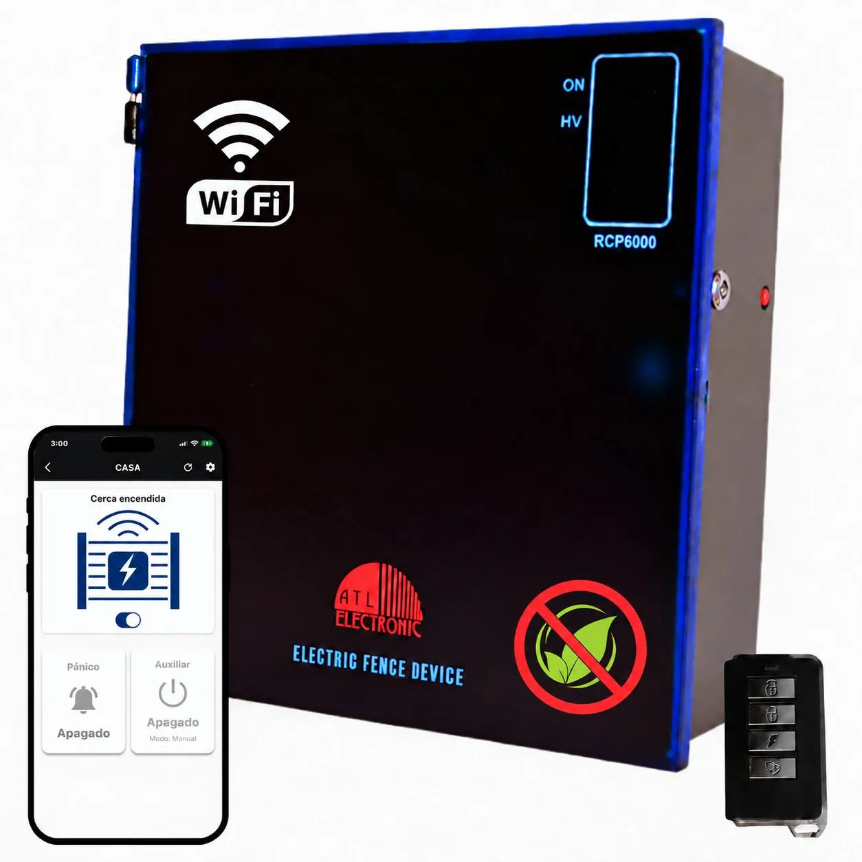 Energizador ATL Electronic modelo RCP 6000 Wi-Fi Antiplantas para cercado eléctrico